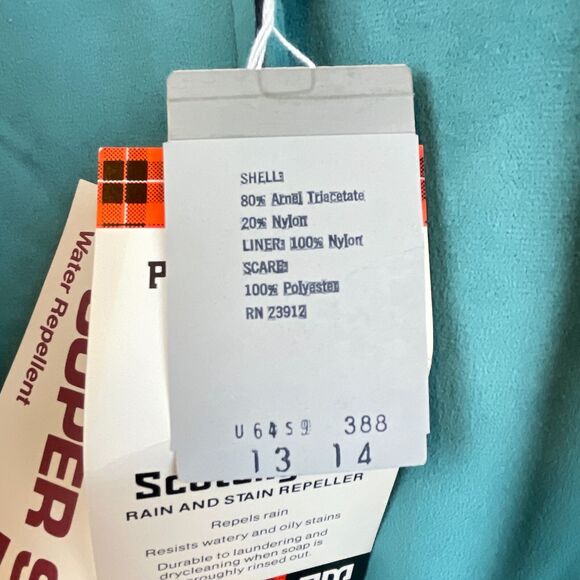 Vintage 1960s Forecaster of Boston Trench Rain Coat Size 13/14 Blue Scarf - Picture 7 of 14